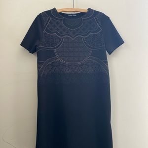 Zara metallic print midi dress